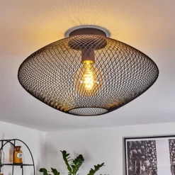 Lampes Vintages & Rétros-hofstein Plafonnier Moholm Noir, 1 lumière