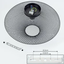 Lampes Vintages & Rétros-hofstein Plafonnier Moholm Noir, 1 lumière