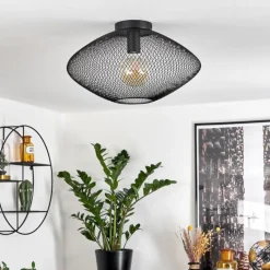 Lampes Vintages & Rétros-hofstein Plafonnier Moholm Noir, 1 lumière