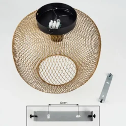 Lampes Dorées-hofstein Plafonnier Moholm Or, Laiton, Noir, 1 lumière