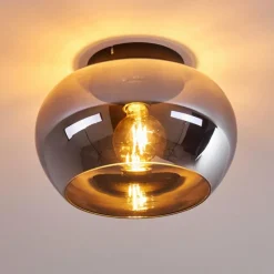 hofstein Plafonnier Molloy Chrome, Fumé, 1 lumière