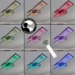 hofstein Plafonnier Momahaki LED Anthracite, 1 lumière, Télécommandes