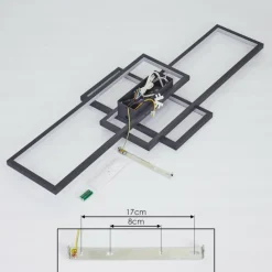 hofstein Plafonnier Momahaki LED Anthracite, 1 lumière, Télécommandes