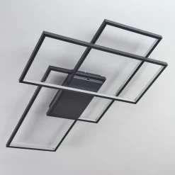 hofstein Plafonnier Momahaki LED Anthracite, 1 lumière, Télécommandes