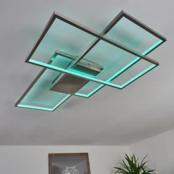 Lampe Plafonnier Momahaki LED Chrome, 1 lumière, Télécommandes