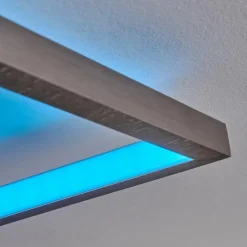 hofstein Plafonnier Momahaki LED Nickel mat, 1 lumière, Télécommandes