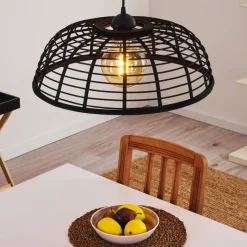 Style Boho-Chic-hofstein Plafonnier Mongolei Noir, 1 lumière