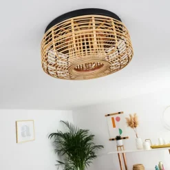 Style Boho-Chic-hofstein Plafonnier Mongolei Noir, 1 lumière