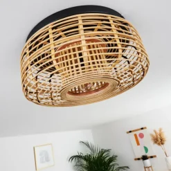 Style Boho-Chic-hofstein Plafonnier Mongolei Noir, 1 lumière