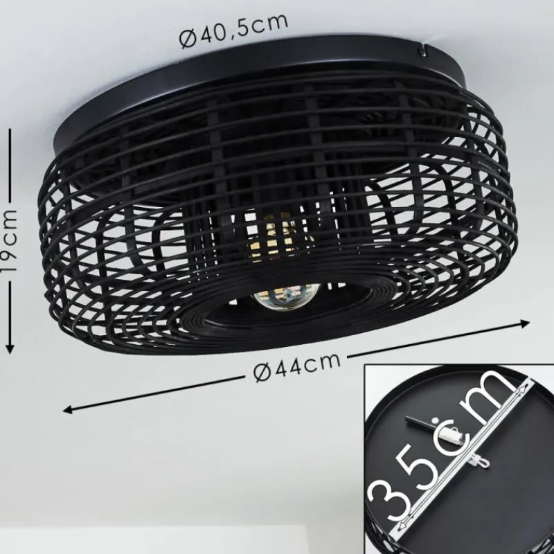 Style Boho-Chic-hofstein Plafonnier Mongolei Noir, 1 lumière