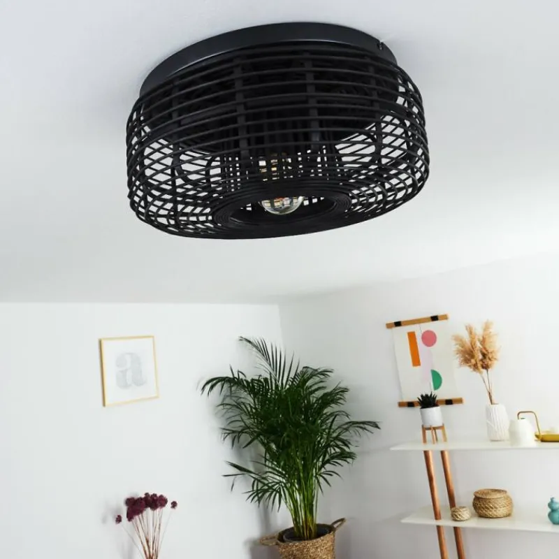 Style Boho-Chic-hofstein Plafonnier Mongolei Noir, 1 lumière