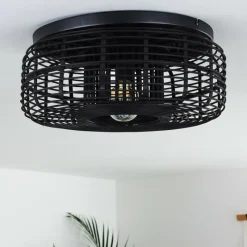 Style Boho-Chic-hofstein Plafonnier Mongolei Noir, 1 lumière