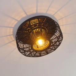 Style Boho-Chic-hofstein Plafonnier Mongolei Noir, 1 lumière