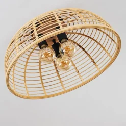 Style Boho-Chic-hofstein Plafonnier Mongolei Noir, 3 lumières