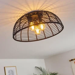 Style Boho-Chic-hofstein Plafonnier Mongolei Noir, 1 lumière