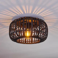 Style Boho-Chic-hofstein Plafonnier Mongolei Noir, 1 lumière