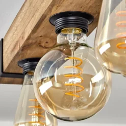 Lampes Industrielles-hofstein Plafonnier Montgomery Écru, Noir, 4 lumières