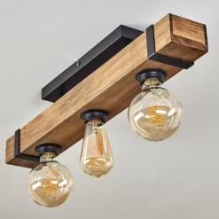 Lampes Industrielles-hofstein Plafonnier Montgomery Écru, Noir, 3 lumières