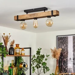 Lampes Industrielles-hofstein Plafonnier Montgomery Écru, Noir, 3 lumières