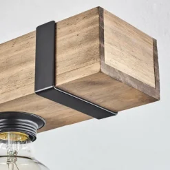 Lampes Industrielles-hofstein Plafonnier Montgomery Écru, Noir, 5 lumières