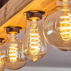 Lampes Industrielles-hofstein Plafonnier Montgomery Écru, Noir, 5 lumières