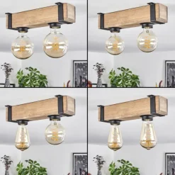 Luminaires Scandinaves-hofstein Plafonnier Montgomery Écru, Noir, 2 lumières