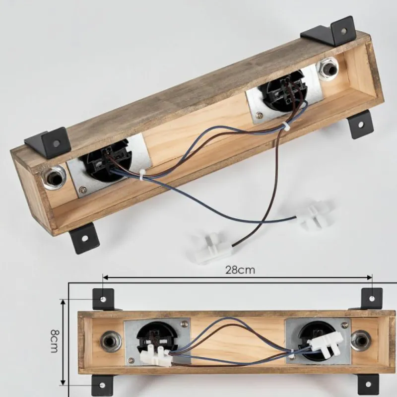 Luminaires Scandinaves-hofstein Plafonnier Montgomery Écru, Noir, 2 lumières