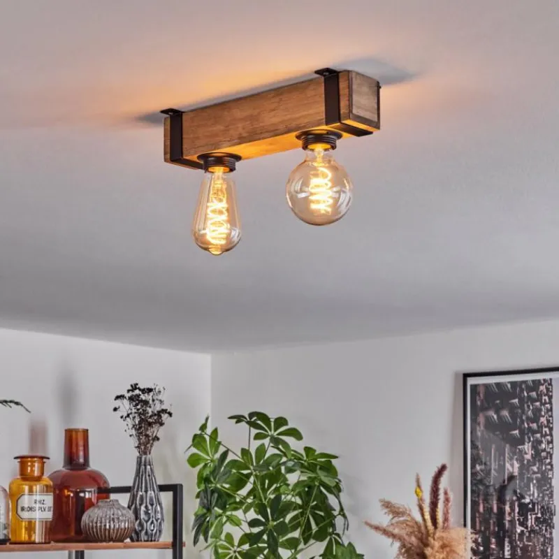 Luminaires Scandinaves-hofstein Plafonnier Montgomery Écru, Noir, 2 lumières