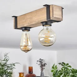 Luminaires Scandinaves-hofstein Plafonnier Montgomery Écru, Noir, 2 lumières