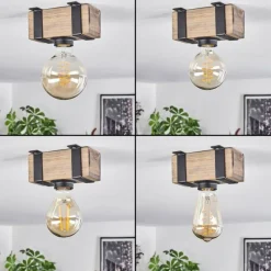 Luminaires Scandinaves-hofstein Plafonnier Montgomery Écru, Noir, 1 lumière