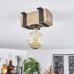 Luminaires Scandinaves-hofstein Plafonnier Montgomery Écru, Noir, 1 lumière