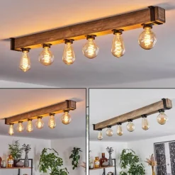 Luminaires Scandinaves-hofstein Plafonnier Montgomery Écru, Noir, 6 lumières