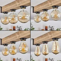 Luminaires Scandinaves-hofstein Plafonnier Montgomery Écru, Noir, 6 lumières