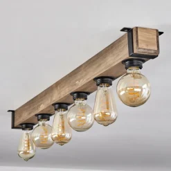 Luminaires Scandinaves-hofstein Plafonnier Montgomery Écru, Noir, 6 lumières