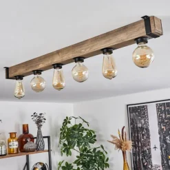 Luminaires Scandinaves-hofstein Plafonnier Montgomery Écru, Noir, 6 lumières