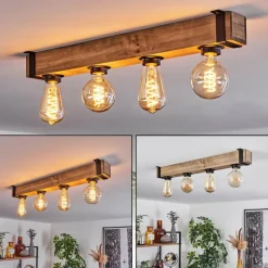 Luminaires Scandinaves-hofstein Plafonnier Montgomery Écru, Noir, 4 lumières