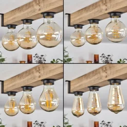 Luminaires Scandinaves-hofstein Plafonnier Montgomery Écru, Noir, 5 lumières