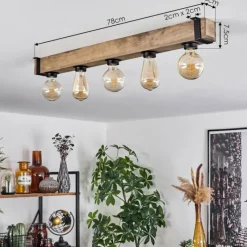 Luminaires Scandinaves-hofstein Plafonnier Montgomery Écru, Noir, 5 lumières