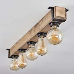 Luminaires Scandinaves-hofstein Plafonnier Montgomery Écru, Noir, 5 lumières