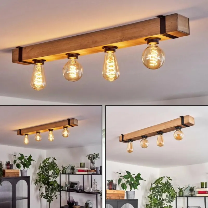 hofstein Plafonnier Montgomery Écru, Noir, 4 lumières