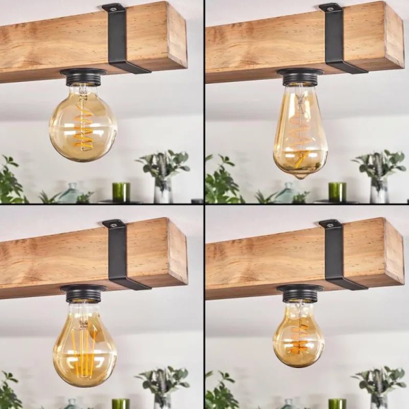 hofstein Plafonnier Montgomery Écru, Noir, 4 lumières