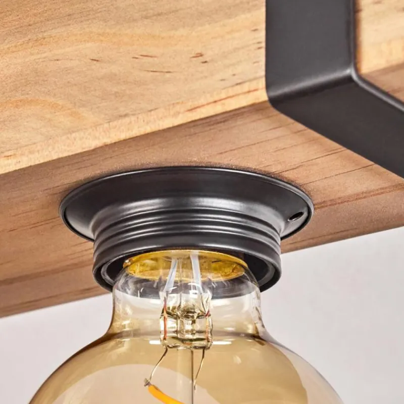 hofstein Plafonnier Montgomery Écru, Noir, 4 lumières