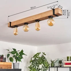 hofstein Plafonnier Montgomery Écru, Noir, 4 lumières