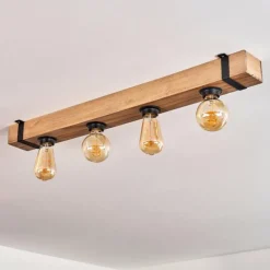 hofstein Plafonnier Montgomery Écru, Noir, 4 lumières