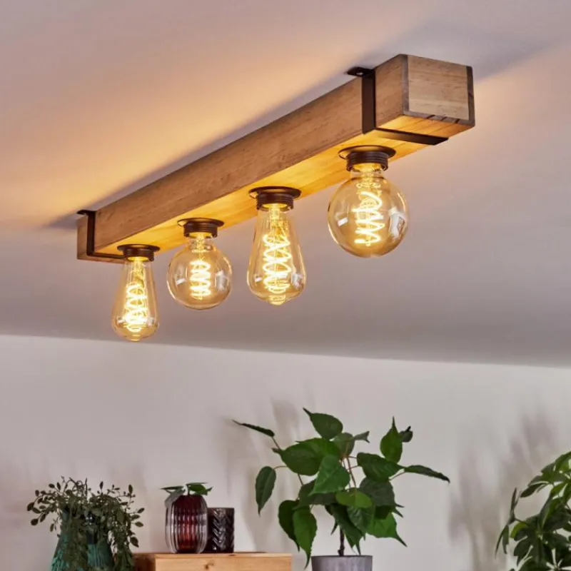 hofstein Plafonnier Montgomery Écru, Noir, 4 lumières