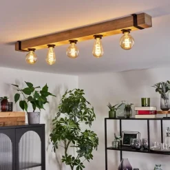 hofstein Plafonnier Montgomery Écru, Noir, 5 lumières