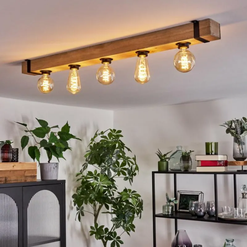 hofstein Plafonnier Montgomery Écru, Noir, 5 lumières