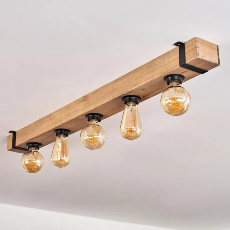 hofstein Plafonnier Montgomery Écru, Noir, 5 lumières