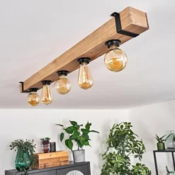 hofstein Plafonnier Montgomery Écru, Noir, 5 lumières