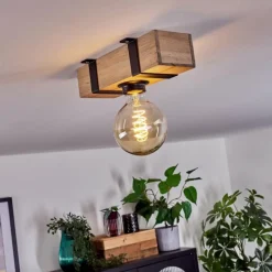 Lampes Industrielles-hofstein Plafonnier Montgomery Écru, Noir, 1 lumière